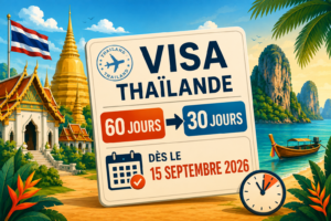 Lire la suite à propos de l’article Visa Thaïlande 30 jours : la fin des 60 jours est officielle dès le 15 septembre 2026